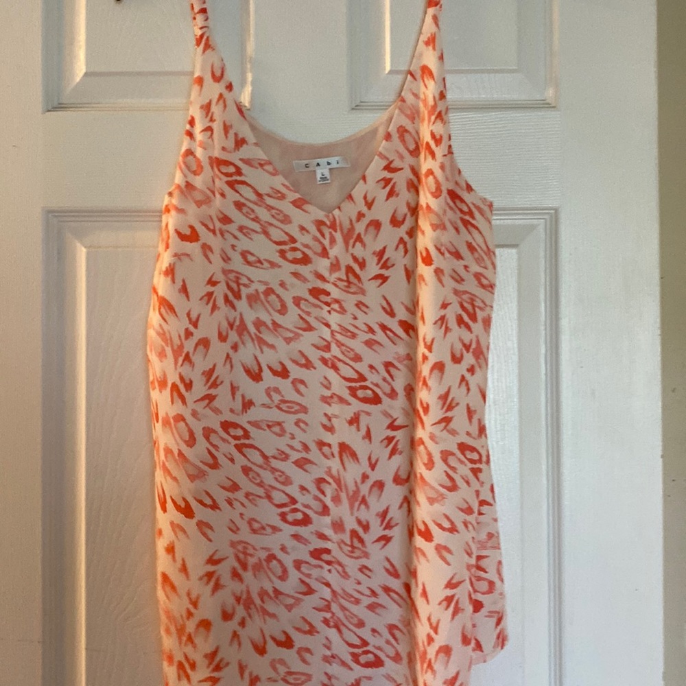 CAbi Orange and Cream Tank Top